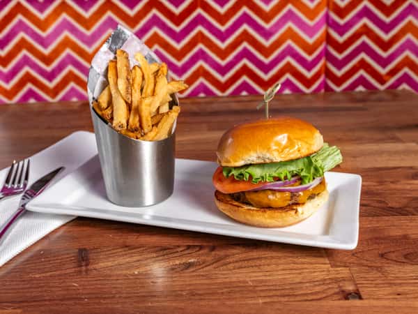burger and fries