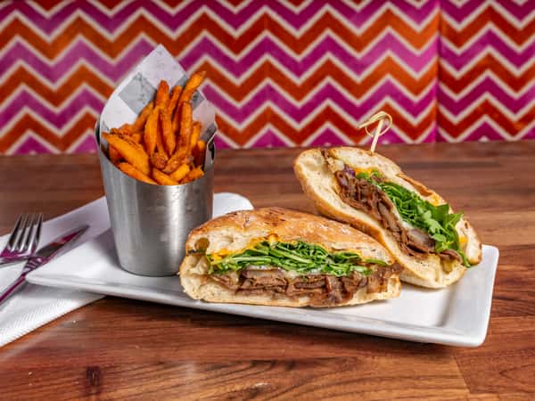 sandwich and fries