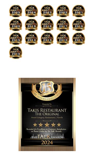 The talk awards certificates for Takis Restaurant