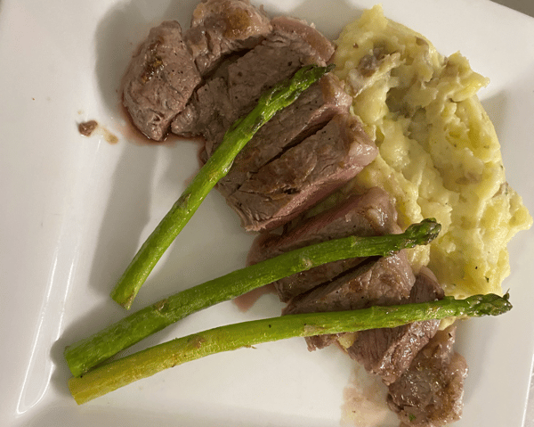 Steak with Mushroom Risotto
