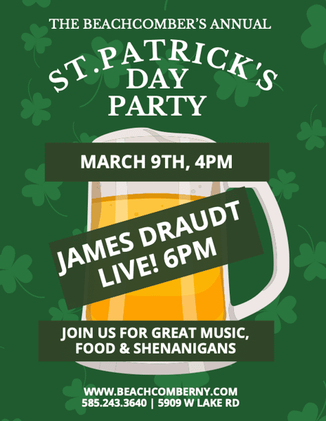 St. Patrick's Day Party March 9th