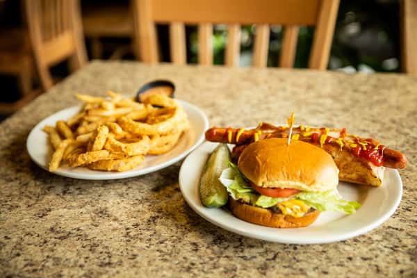 burger and hotdog