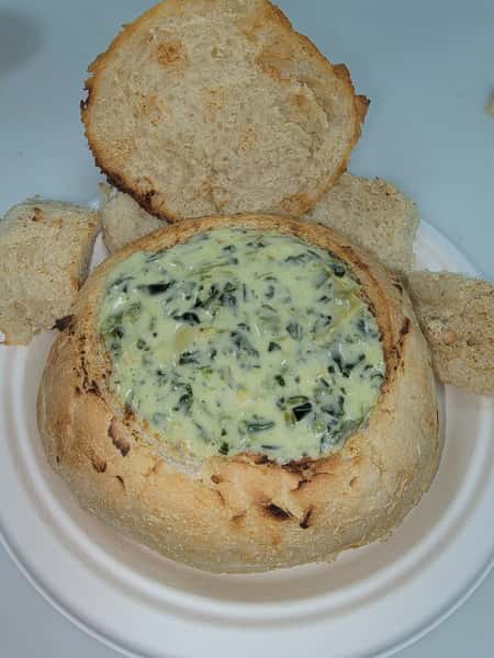 Spinach Dip In a Bread Bowl