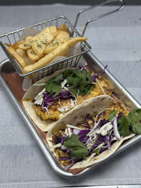 Chicken Tacos & Steak Fries