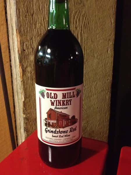 old mill winery grindstone red wine bottle