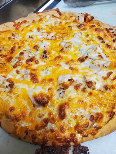 Shrimp scampi pizza