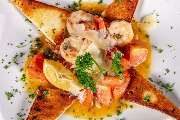 Gameberi Scampi Bruschetta