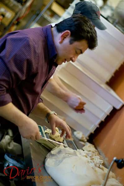 preparing the pizza dough
