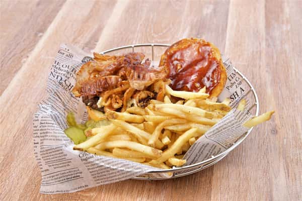 burger and fries