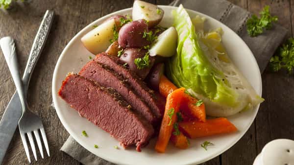corned beef cabbage (St Patrick's Day)