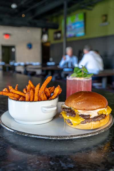 burger and fries