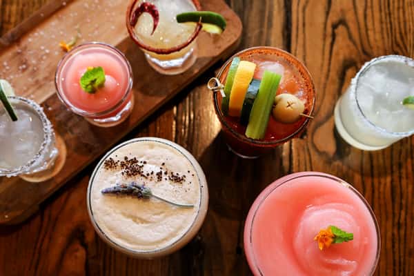 aerial view of cocktails