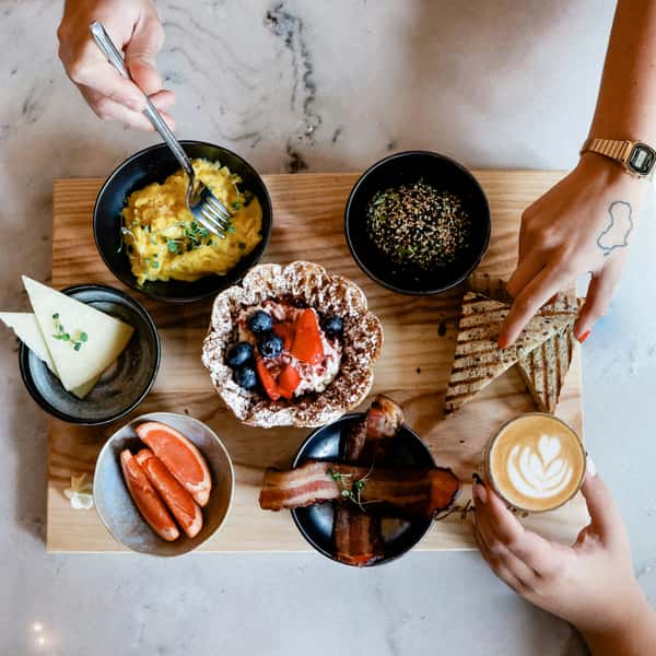 Charcuterie style brunch board