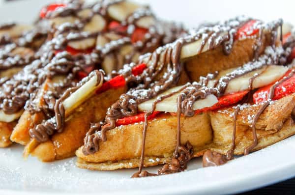 Strawberry, Banana, and Nutella Waffles