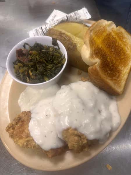 Fried Pork Chop W/ onions and gravy