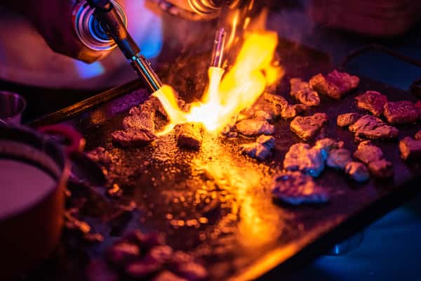 Food being torched