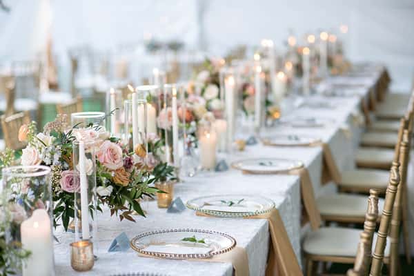 Table with decorations and place settings