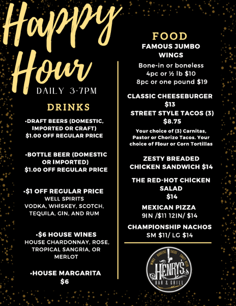 Happy Hour Menu