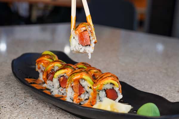 Sushi Roll with Chopsticks