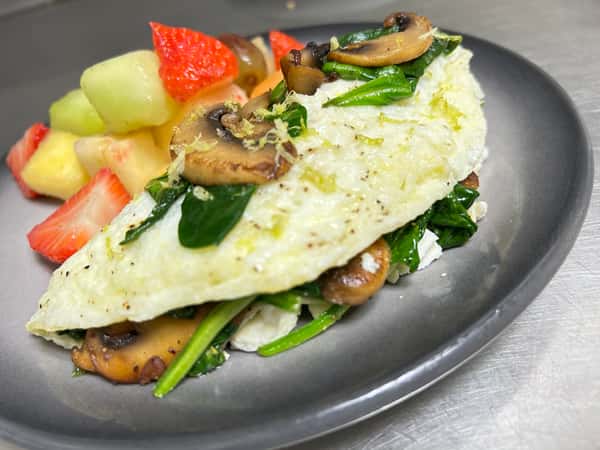 Mushroom Spinach Omlet with Feta