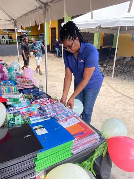 Back to school giveaway in Mandeville, Jamaica