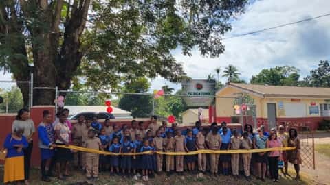 ribbon cutting ceremony in Jamaica
