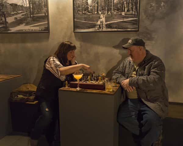 a couple playing chess