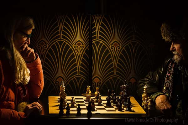 two people playing chess