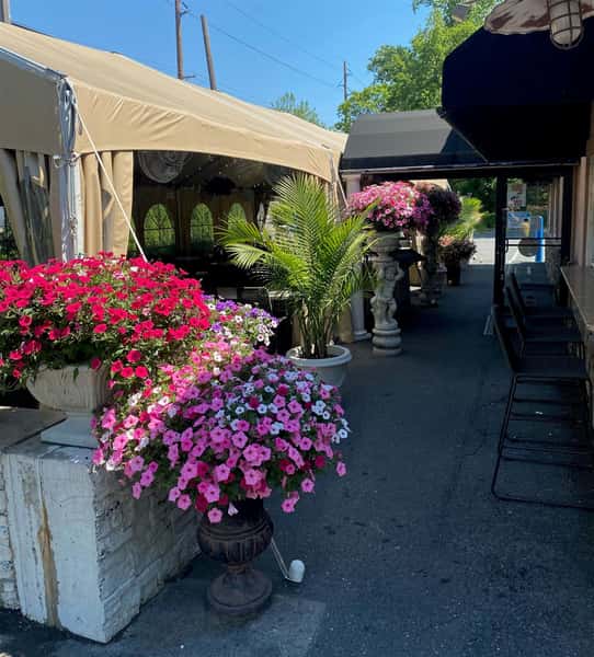 outside patio and tent
