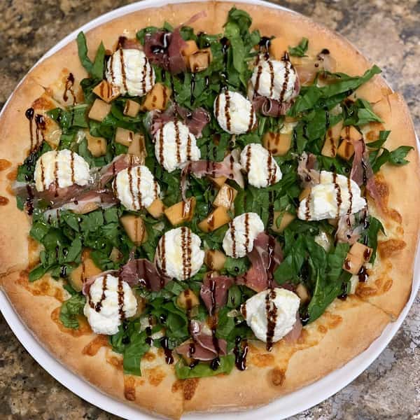 pizza with assorted toppings