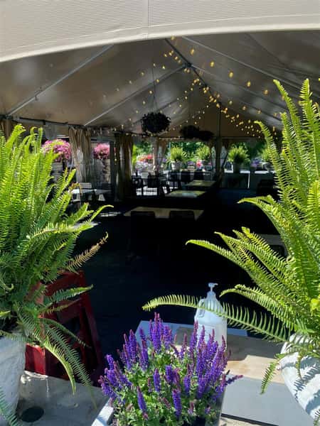 outside patio and tent