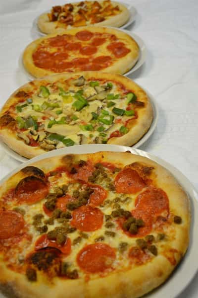 assorted pizzas