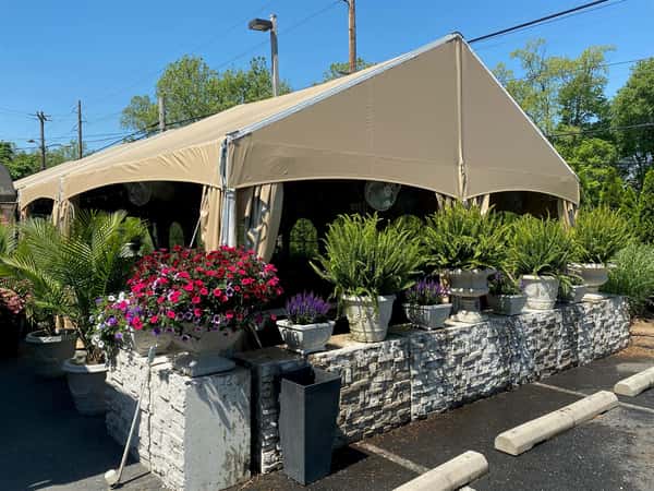 outside patio and tent