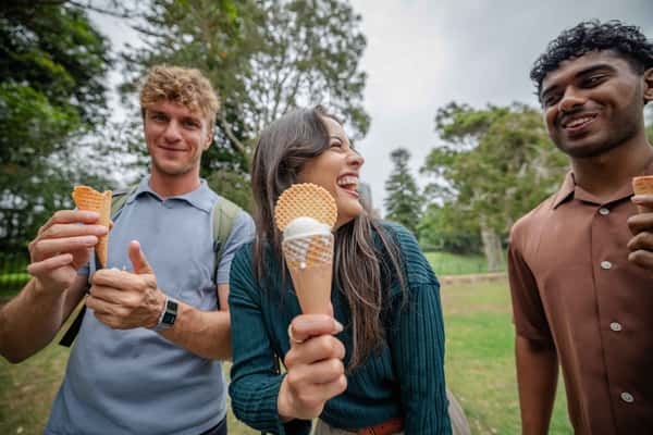 group of people with ice creams