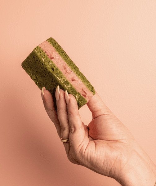 Strawberry Matcha Soft Serve Sandwich