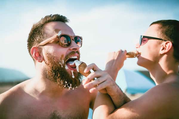 two people eating ice cream