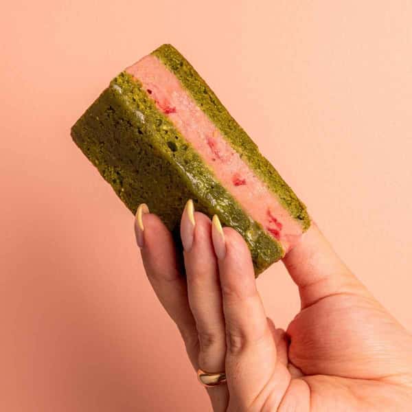 Strawberry Matcha Soft Serve Sandwich