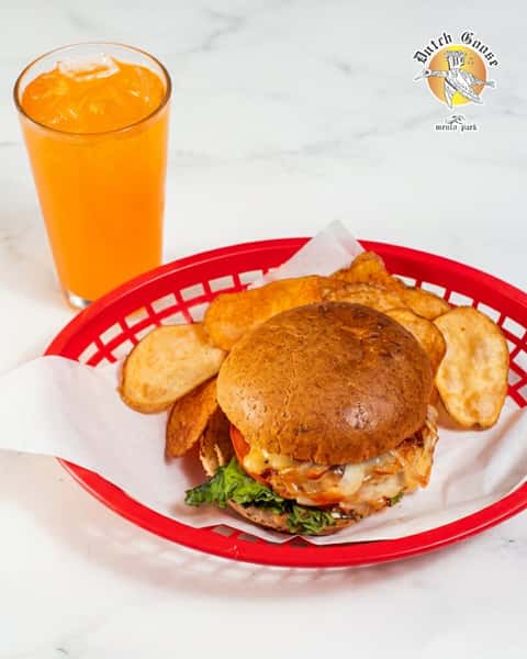 Turkey took the scenic route to burger greatness.

Garlic. Pepper. Pepper jack. Grilled onions. BBQ sauce. All stacked on a wheat bun with homemade chips ready for backup.

It's not trying to be your average burger, and that's exactly the point. Give the Turkey Burger a turn on your next visit.

#DutchGoose #MenloPark #MenloParkEats #BayAreaFoodie #SiliconValleyEats #PeninsulaFood #SupportLocal #Since1966 #GooseIsLoose #BurgersAndBrews