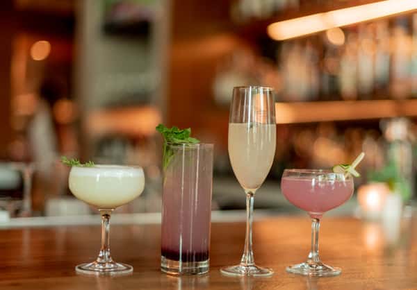 cocktails at bar