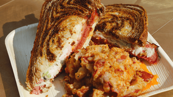 Reuben cut top view