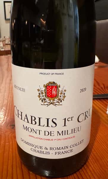 Chablis, 1er Cru, Dominique & Romain Collet, Mont de Millieu, 2020
