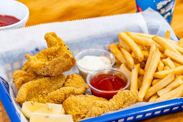 F2. Fried Popcorn Shrimp Basket (16)