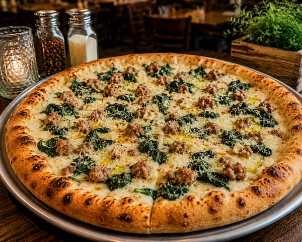 Large Spinach and Sausage Bianca