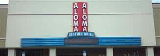 outside of aloma cinema grill during the day
