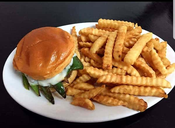burger and fries