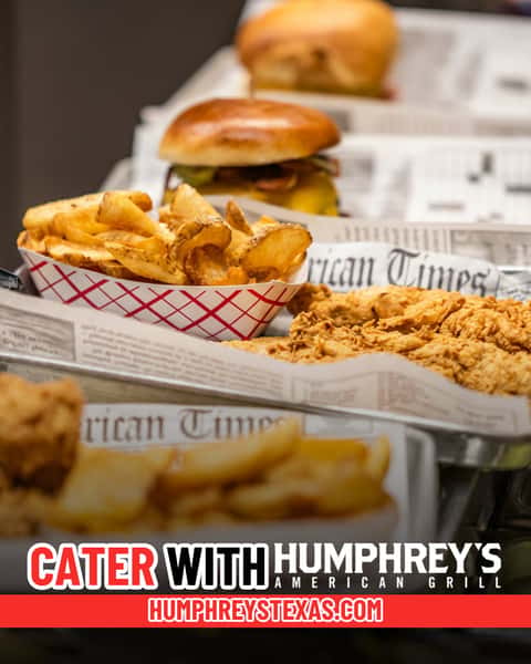 Got a big event coming up? Let us handle the food so you can focus on your guests. From office lunches to family parties, we've got you covered! Call us today to book! 🎉
#HumphreysBarAndGrill #HuntsvilleTX #Catering