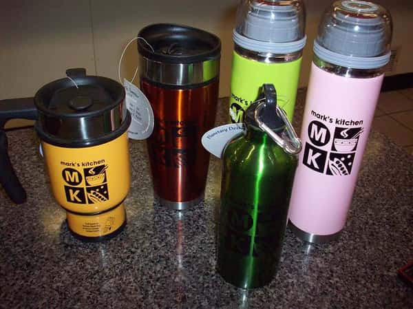 restaurant's water bottles