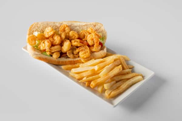 Shrimp Po Boy with fries