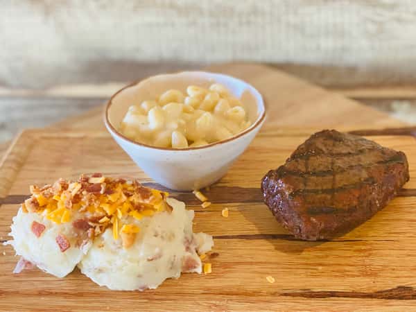steak and mashed potatoes