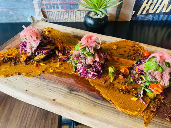 Chilli Rubbed flat iron carne asada